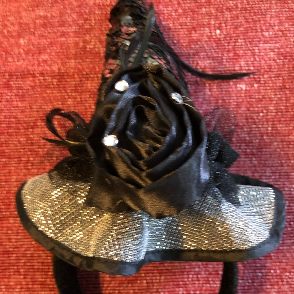Black witch hat headband